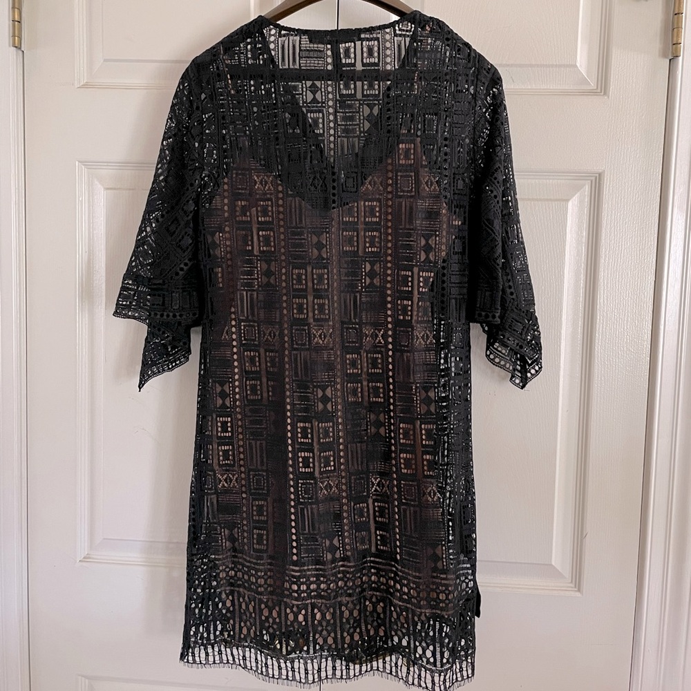 BCBG MaxAzria Tati open weave sheath dress